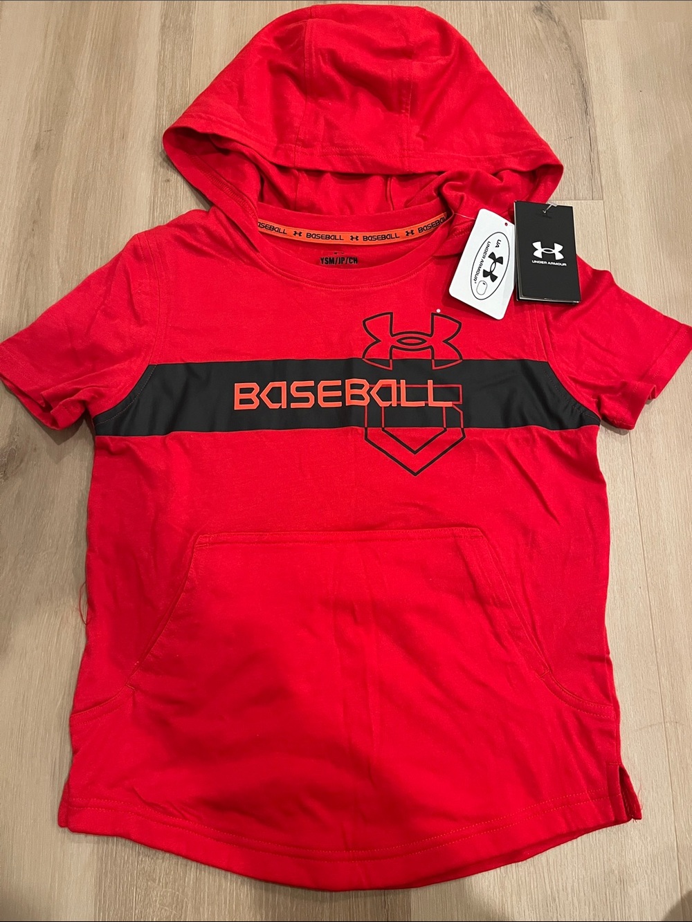 Under Armour Red Short-Sleeve Baseball Hooded Tee